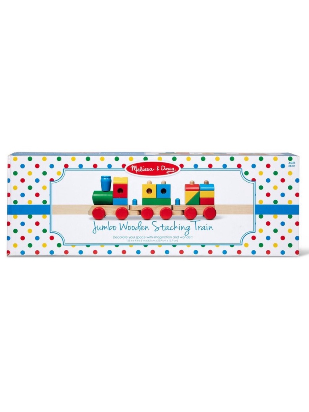 Melissa and Doug jumbo wooden stacking train toddler toy with string to pull